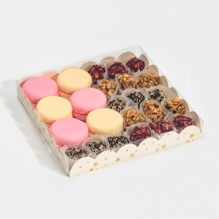 Box for confectionery products with PVC cover "Christmas tree", 21 x 21 x 3 cm, new year-1