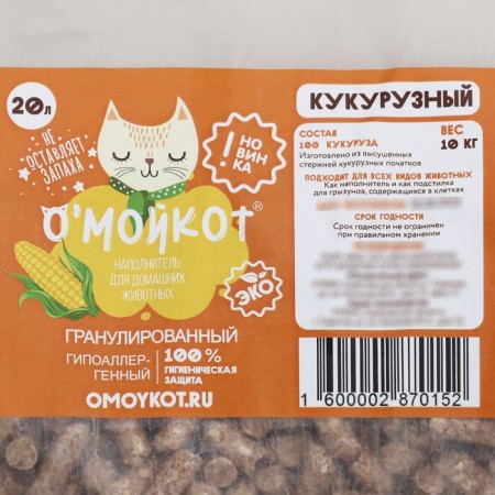 Filler for the cat's omuikot cat's corn granulum 6 mm. 10 kg.-1