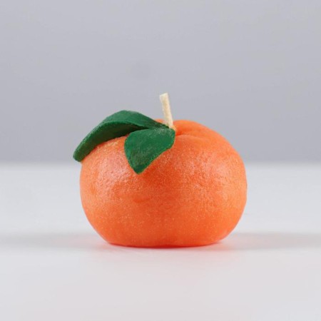 New Year. New Year's candle "Mandarinka", 5x5x4.5 cm-1