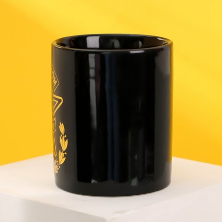 Gift set "Be No. 1", ceramic mug 310 ml, thermal stand Ø 10 cm, black color-4