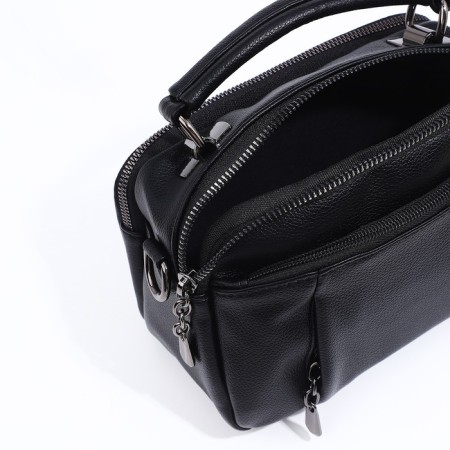 Bag Cross-Bodi with a zipper, black color-7