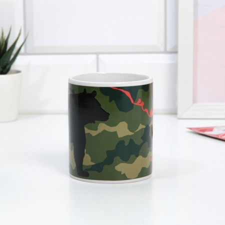 Homeleon mug ceramic "Honor and dignity", 300 ml, green color-5