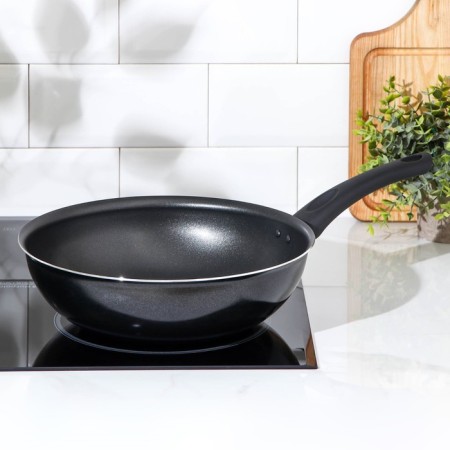 LITE, D = 28 cm, plastic handle, anti-stick coating, black color, black-5