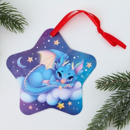 Christmas tree pendant fluorescent “All dreams will come true”, 12 x 12 cm-3