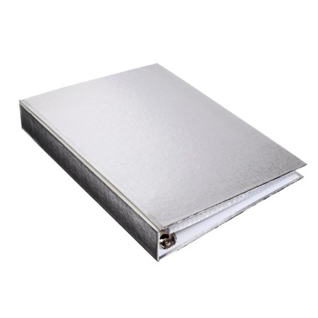A notebook on 4 rings A5, 120 sheets in the cell "silver. Metallic", boumvinyl cover, offset unit-2