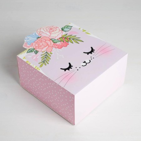Gift folding box, packaging, “cat”, 15 x 15 x 8 cm-1