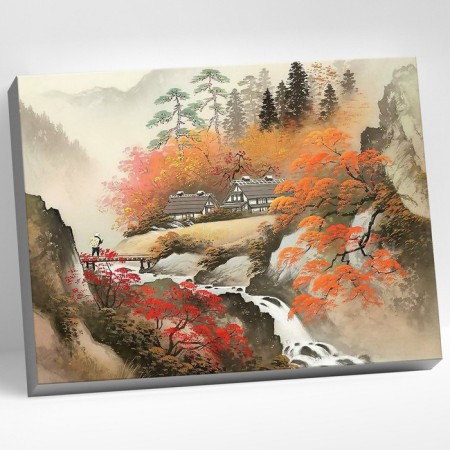 Picture on the numbers "Japanese landscape", 40 × 50 cm, 23 colors