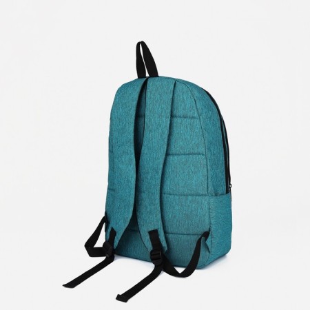 School backpack from textile 2 department on lightning, Fulldorn, 5 pockets, turquoise color-3