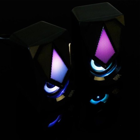 Computer speakers 2.0 Qumo Mask AS004, 2x5 W, USB, RGB backlight, black-12