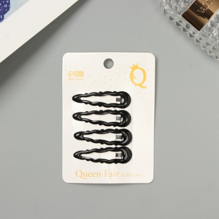 Invisible hair "Enico" (set 4 pcs) classic, 5 cm, black