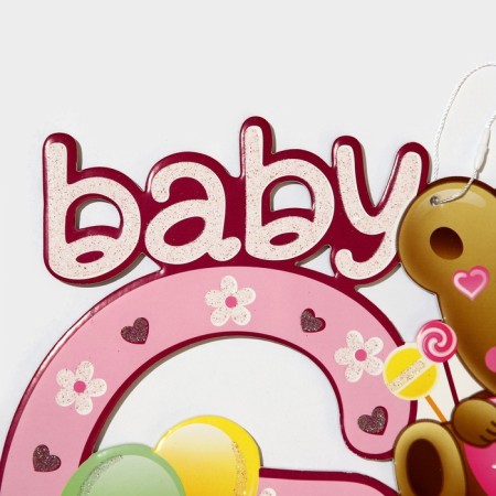 Decorative decoration (suspension) "Baby Girl" 30x25 cm, col. pink-4