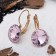 Earrings with rhinestones "Bright classic", pink color in gold, d = 1.4 cm