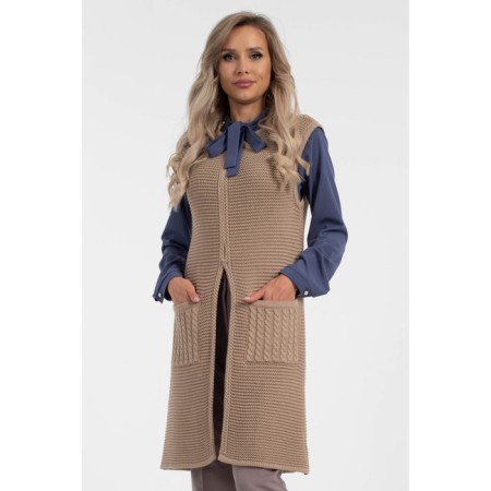 Women's vest, size 46, beige color-6
