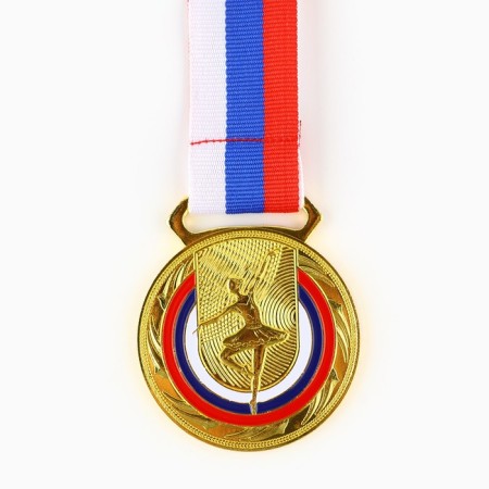 Medal thematic 198, "ballet", d = 5 cm. Color gold. With a ribbon-1