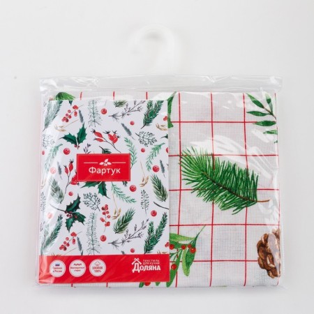 Apron "Dolyana" New Year 60x65cm, 100% cotton, mitch 164 g/m2-6