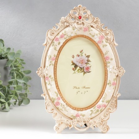 Photo frame Polystone 13x18 cm "Small roses" oval, on legs 28x19 cm