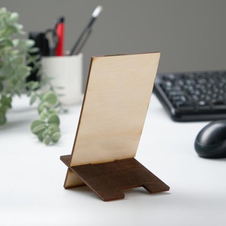 Standing for the phone "Geometry", 15x8 cm, lamination, tree-2