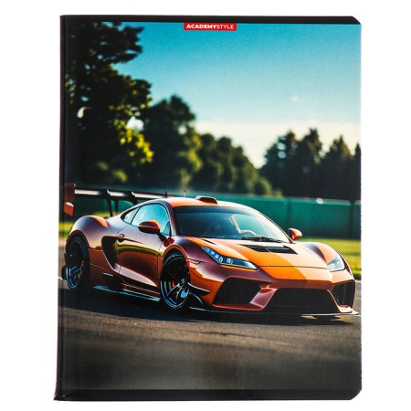 A notebook of 96 sheets in the “Racing Machines” cage, the cover coated cardboard, UV-lak, mix-6
