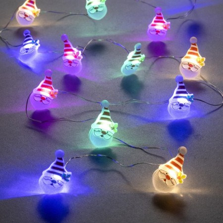 Garland "thread" 2 m dews with nozzles "Santa Claus", IP20, silver thread, 20 LED, glow of multi, 2 modes, AAX2