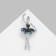 Brooch "Ballerina" elegant, color blue-blue in silver