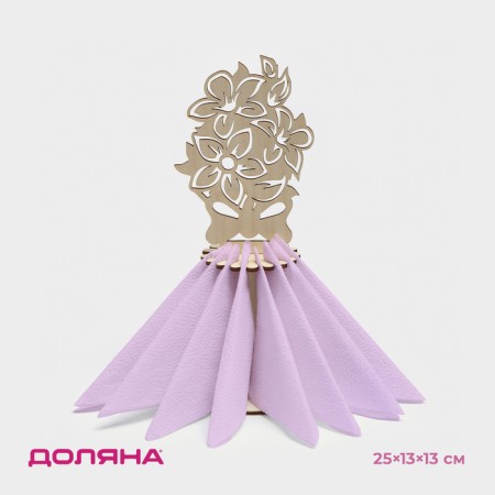 Wooden napkin "Bouquet with a bow", 25 × 13 × 13 cm