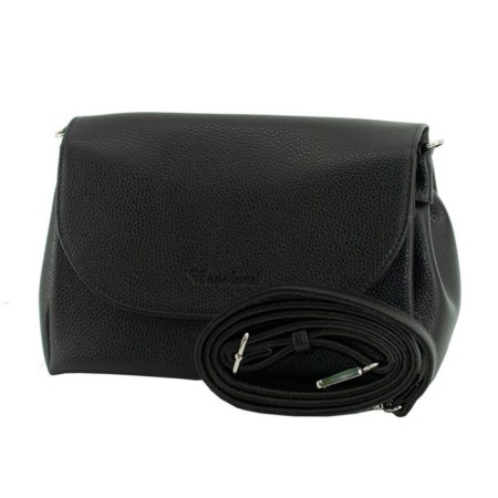 Bag women, genuine leather, black 26x12x17 cm