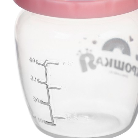 A bottle for feeding, classic throat, 60 ml (measuring scale up to 40 ml) BASIC, 0+ months, pink color-4