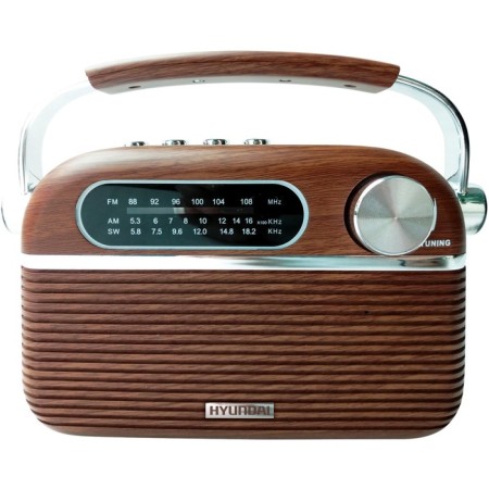 Portable Hyundai H-PSR200 radio receiver brown/silver USB Microsd