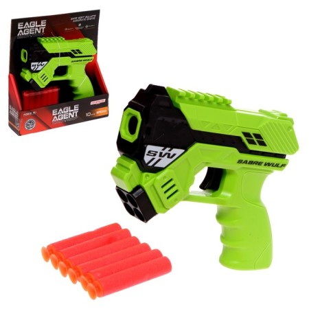Blaster "Agent", shoots with soft bullets, Mix color