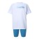 Female set (T -shirt/shorts), the color is lapis lazuli/white, size 50