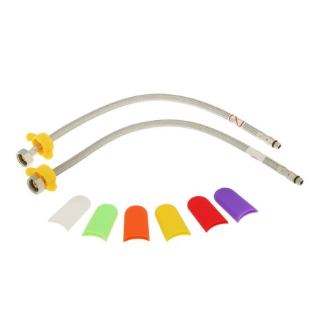 Accoona A4119 kitchen mixer with a set of colored linings on a handle, brass, chrome-3