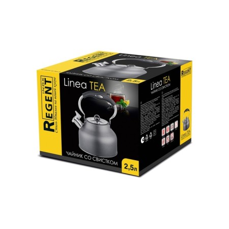 Teapot Regent Inox Tea, with a whistle, 2.5 l + a gift of a strain for brewing tea-4