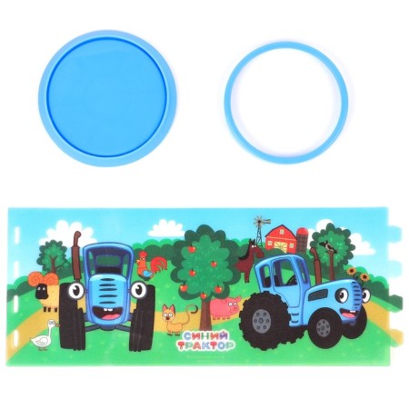 Organizer for the office, 10x8x8 cm, blue tractor-2