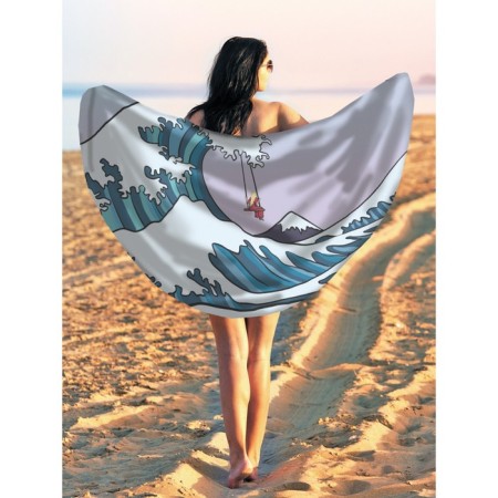 Pareo and beach rug "sea swing", d = 150 cm