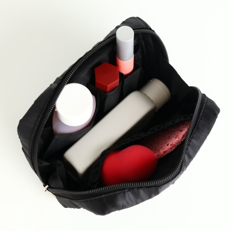 Cosmetic bag Dor units, 16*6*10.5, lightning department, lining, n/pocket, black-3