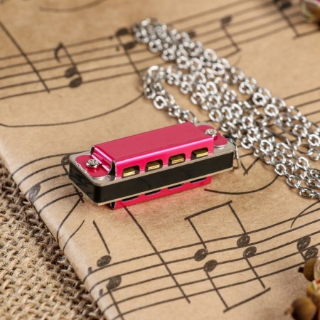 Music Life 4 Harly Harly, 8 tones, 3.5x1.5x1cm, chain 28cm, pink-1