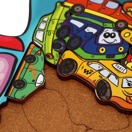 Puzzle-heading "Truck with cars"-2