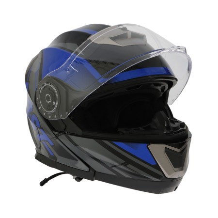 Modular helmet with two visors, size XXL (61), model-BLD-160E, black and blue-5