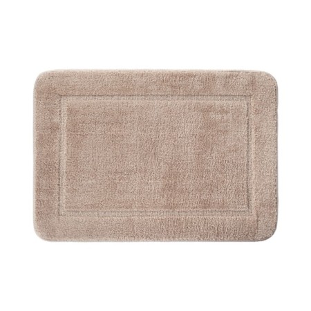 Bathroom mat, 90x60 cm, microfiber, light brown color
