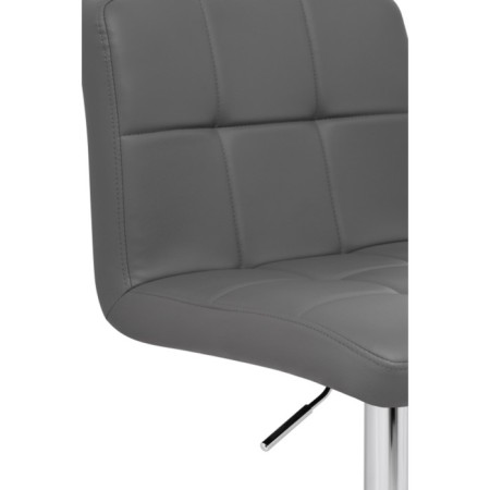 Barpered chair PASKAL Metal/Eco -leather, chrome/gray 43x53x89 cm-5