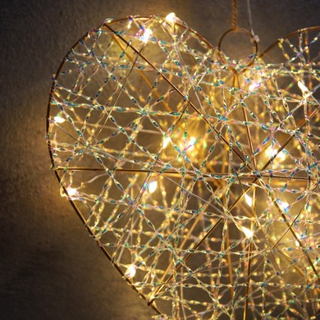LED figure "Heart" 29x25x6 cm, 20 LED, AAX2 batteries (not in the kit), glow warm white-2