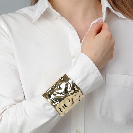 Bracelet Metal "Cuff" with recesses, color gold-5