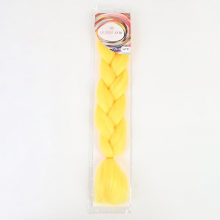 Zumba Kanecalon is monophonic, corrugated, 60 cm, 100 g, bright yellow color (#ay41)-7