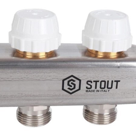 Collector Group Stout, 1 "X3/4", 13 outputs, without flow meters, stainless steel-5