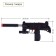 The Uzi automatic machine, with a laser, shoots rubber and gel bullets