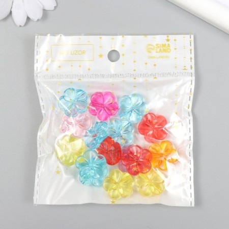 Beads for creativity plastic "forget -me -nots" transparent color set 25 grams 0.5x1.9x1.9 cm-2
