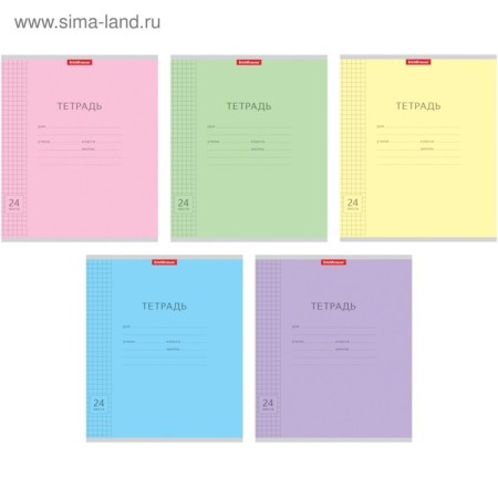 Notebook 24 sheets in a cage, Erichkrause Visio "Classic", cover coated cardboard, block offset, whiteness 100%, mix