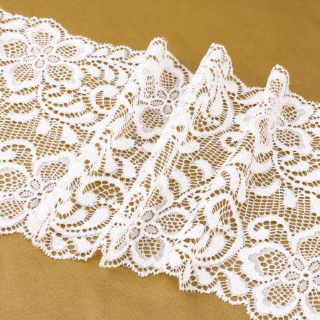 Lace elastic fabric, 180 mm × 2.7 ± 0.5 m, white color-2