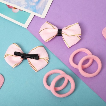 Hair Sofia "Sofia" (4 elastic bands, 2 clamps) Bow Brill, pink-2