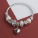 Bracelet with pearls "Margeri" heart, black and white color in silver, d = 6.5cm